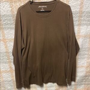 Eddie Bauer Large Men's Brown Long Sleeve Shirt